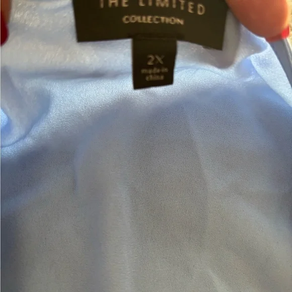 🌸Light Blue Ruffled Women's Top (27” PTP) - Picture 6 of 6